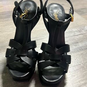Saint Laurent Tribute Sandals Matte Black